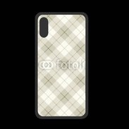 Coque  Iphone XS PREMIUM Effet écossais beige clair