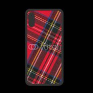 Coque  Iphone XS PREMIUM Mode tissus écossais rouge