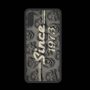 Coque  Iphone XS PREMIUM Since crane gris 1973