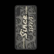 Coque  Iphone XS PREMIUM Since crane gris 1974