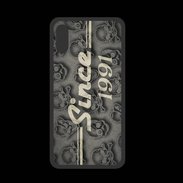 Coque  Iphone XS PREMIUM Since crane gris 1991