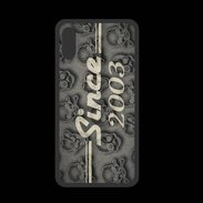 Coque  Iphone XS PREMIUM Since crane gris 2003