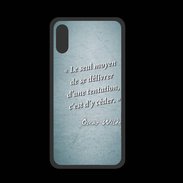 Coque  Iphone XS PREMIUM Tentation Turquoise Citation Oscar Wilde