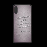 Coque  Iphone XS PREMIUM Tentation Violet Citation Oscar Wilde