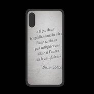 Coque  Iphone XS PREMIUM Tragédie Gris Citation Oscar Wilde