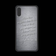 Coque  Iphone XS PREMIUM Tragédie Noir Citation Oscar Wilde