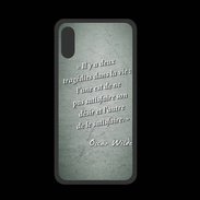 Coque  Iphone XS PREMIUM Tragédie Vert Citation Oscar Wilde
