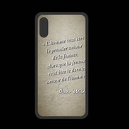 Coque  Iphone XS PREMIUM Homme veut Sepia Citation Oscar Wilde