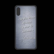 Coque  Iphone XS PREMIUM Brave Bleu Citation Oscar Wilde