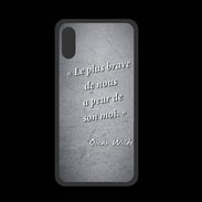 Coque  Iphone XS PREMIUM Brave Noir Citation Oscar Wilde