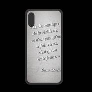 Coque  Iphone XS PREMIUM Dramatique vieillesse Gris Citation Oscar Wilde