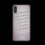 Coque  Iphone XS PREMIUM Dramatique vieillesse Rose Citation Oscar Wilde