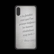 Coque  Iphone XS PREMIUM Fatalité Gris Citation Oscar Wilde
