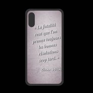 Coque  Iphone XS PREMIUM Fatalité Rose Citation Oscar Wilde