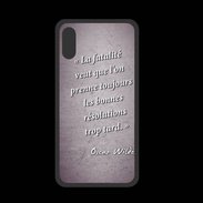 Coque  Iphone XS PREMIUM Fatalité Violet Citation Oscar Wilde