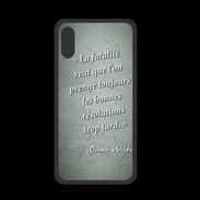 Coque  Iphone XS PREMIUM Fatalité Vert Citation Oscar Wilde