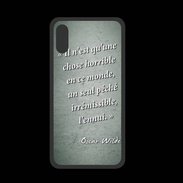 Coque  Iphone XS PREMIUM Horrible ennui Vert Citation Oscar Wilde