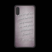 Coque  Iphone XS PREMIUM Horrible ennui Violet Citation Oscar Wilde