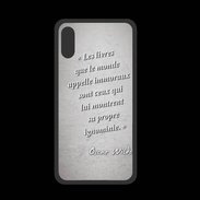 Coque  Iphone XS PREMIUM Les livres Gris Citation Oscar Wilde
