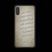 Coque  Iphone XS PREMIUM Les vieux Sepia Citation Oscar Wilde