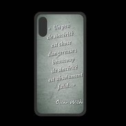 Coque  Iphone XS PREMIUM Sincérité fatale Vert Citation Oscar Wilde