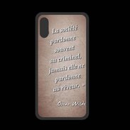 Coque  Iphone XS PREMIUM Société rêveur Rouge Citation Oscar Wilde