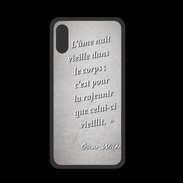 Coque  Iphone XS PREMIUM Ame nait Gris Citation Oscar Wilde