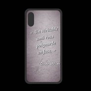 Coque  Iphone XS PREMIUM Ami poignardée Violet Citation Oscar Wilde