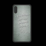 Coque  Iphone XS PREMIUM Ami poignardée Vert Citation Oscar Wilde