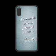 Coque  Iphone XS PREMIUM Ami poignardée Turquoise Citation Oscar Wilde