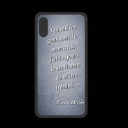 Coque  Iphone XS PREMIUM Avis gens Bleu Citation Oscar Wilde