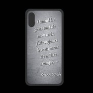 Coque  Iphone XS PREMIUM Avis gens Noir Citation Oscar Wilde