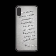 Coque  Iphone XS PREMIUM Bons heureux Gris Citation Oscar Wilde