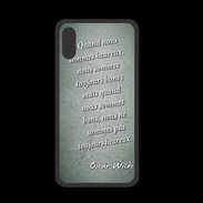 Coque  Iphone XS PREMIUM Bons heureux Vert Citation Oscar Wilde