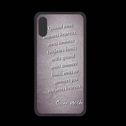 Coque  Iphone XS PREMIUM Bons heureux Violet Citation Oscar Wilde