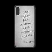 Coque  Iphone XS PREMIUM Cartes gagnantes Gris Citation Oscar Wilde