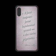 Coque  Iphone XS PREMIUM Cartes gagnantes Rose Citation Oscar Wilde