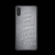 Coque  Iphone XS PREMIUM Cartes gagnantes Noir Citation Oscar Wilde