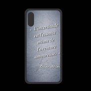 Coque  Iphone XS PREMIUM Incertitude amour Bleu Citation Oscar Wilde
