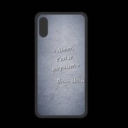 Coque  Iphone XS PREMIUM Aimer Bleu Citation Oscar Wilde