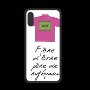 Coque  Iphone XS PREMIUM Père de rugbyman Bonus offensif-défensif Blanc