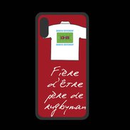 Coque  Iphone XS PREMIUM Père de rugbyman Bonus offensif-défensif Rouge