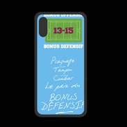 Coque  Iphone XS PREMIUM Plaquage Bonus offensif-défensif Bleu