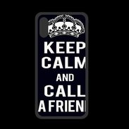 Coque  Iphone XS PREMIUM Keep Calm Call friend Noir