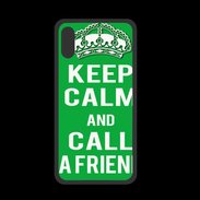 Coque  Iphone XS PREMIUM Keep Calm Call friend Vert