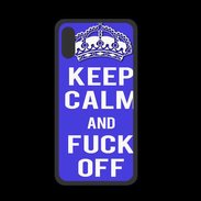 Coque  Iphone XS PREMIUM Keep Calm Fuck off bleu