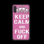 Coque  Iphone XS PREMIUM Keep Calm Fuck Off Rose