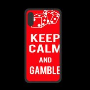 Coque  Iphone XS PREMIUM Keep Calm Gamble Rouge