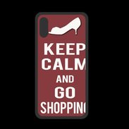 Coque  Iphone XS PREMIUM Keep Calm Go Shopping Brique
