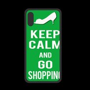 Coque  Iphone XS PREMIUM Keep Calm Go Shopping Vert